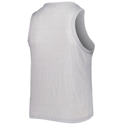 Soft As A Grape Gray San Francisco Giants Plus Size High Neck Tri-blend Tank Top In Gray
