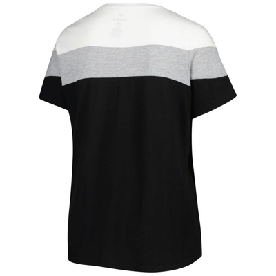 Profile White/black Miami Marlins Plus Size Colorblock T-shirt In Black