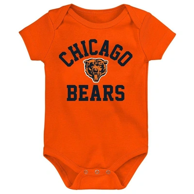 Shop Outerstuff Newborn & Infant Orange/navy/heather Gray Chicago Bears Three-pack Eat, Sleep & Drool Retro Bodysuit