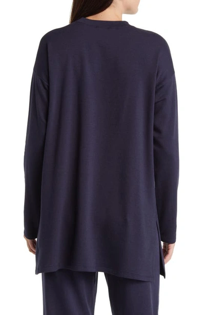 Shop Eileen Fisher Crewneck Boxy Tunic In Nocturne