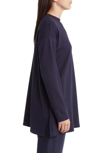 Shop Eileen Fisher Crewneck Boxy Tunic In Nocturne