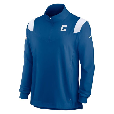 Shop Nike Royal Indianapolis Colts Sideline Coach Chevron Lockup Quarter-zip Long Sleeve Top