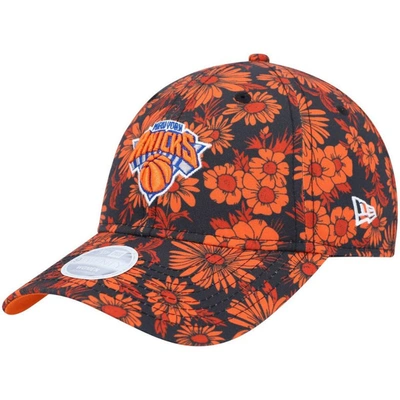 Shop New Era Orange New York Knicks Blossom 2.0 9twenty Adjustable Hat