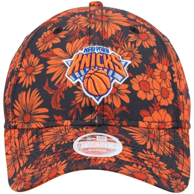 Shop New Era Orange New York Knicks Blossom 2.0 9twenty Adjustable Hat