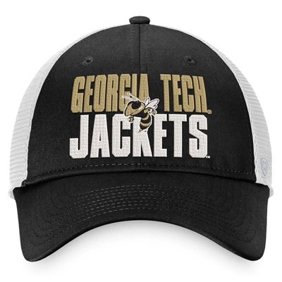 Shop Top Of The World Black/white Georgia Tech Yellow Jackets Stockpile Trucker Snapback Hat