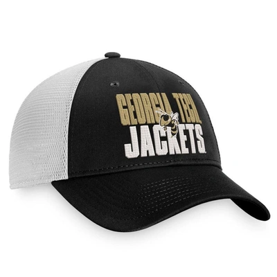 Shop Top Of The World Black/white Georgia Tech Yellow Jackets Stockpile Trucker Snapback Hat