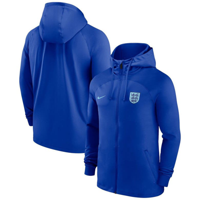 Shop Nike Blue England National Team Strike Raglan Hoodie Full-zip Track Jacket