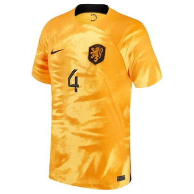 Shop Nike Virgil Van Dijk Orange Netherlands National Team 2022/23 Home Breathe Stadium Replica Player Je