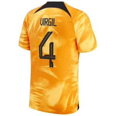 Shop Nike Virgil Van Dijk Orange Netherlands National Team 2022/23 Home Breathe Stadium Replica Player Je
