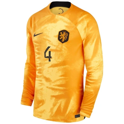 Shop Nike Virgil Van Dijk Orange Netherlands National Team 2022/23 Home Breathe Stadium Replica Player Lo
