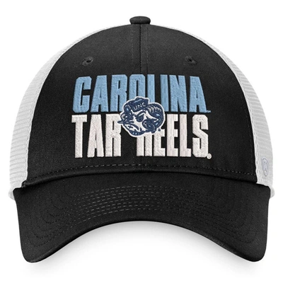 Shop Top Of The World Black/white North Carolina Tar Heels Stockpile Trucker Snapback Hat