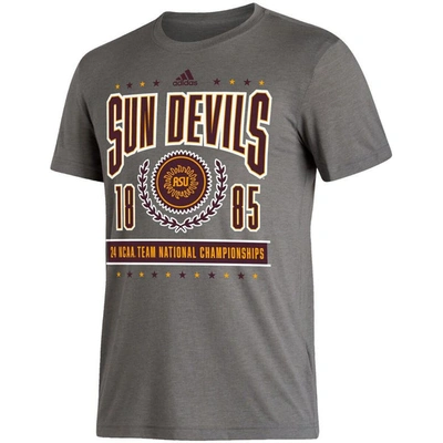 Shop Adidas Originals Adidas Heathered Charcoal Arizona State Sun Devils 24 Ncaa Team National Championships Reminisce T-s In Heather Charcoal