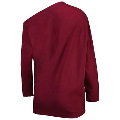 Shop Kiya Tomlin Burgundy Washington Commanders Twisted Tri-blend Asymmetrical 3/4-dolman Sleeve Sweatshi