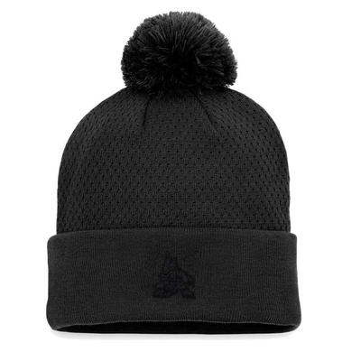 Shop Fanatics Branded Black Arizona Coyotes Authentic Pro Road Cuffed Knit Hat With Pom
