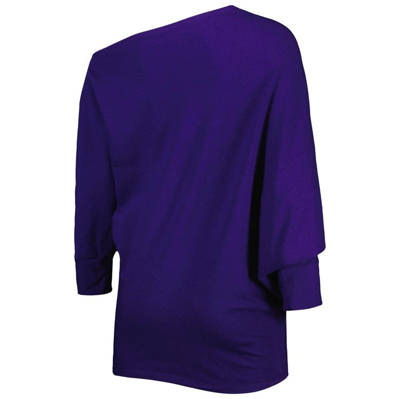 Shop Kiya Tomlin Purple Baltimore Ravens Twisted Tri-blend Asymmetrical 3/4-dolman Sleeve Sweatshirt