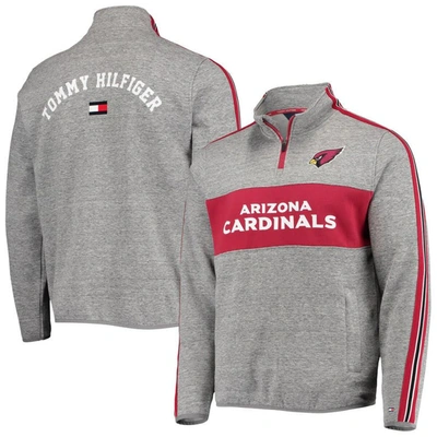 Shop Tommy Hilfiger Heathered Gray Arizona Cardinals Mario Quarter-zip Jacket In Heather Gray