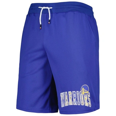 Shop Tommy Jeans Royal Golden State Warriors Mike Mesh Basketball Shorts