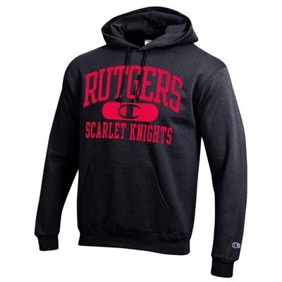 Shop Champion Black Rutgers Scarlet Knights Arch Pill Pullover Hoodie