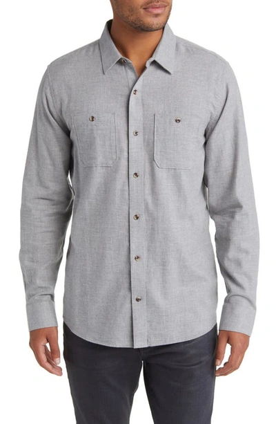 Shop Travismathew Cloud Flannel Button-up Shirt In Heather Quiet Shade