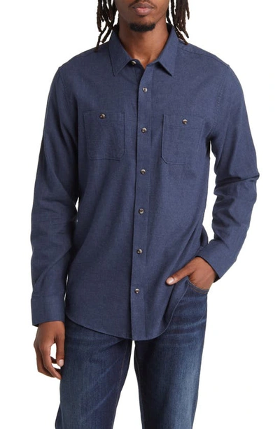 Shop Travismathew Cloud Flannel Button-up Shirt In Total Eclipse