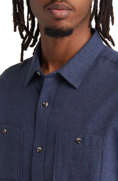 Travismathew Cloud Flannel Button-up Shirt In Total Eclipse