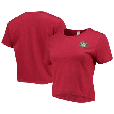 Shop Zoozatz Crimson Red United Fc Solid Cropped T-shirt