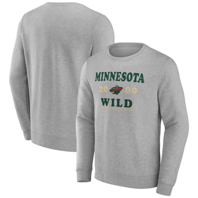Shop Fanatics Branded Heather Charcoal Minnesota Wild Fierce Competitor Pullover Sweatshirt
