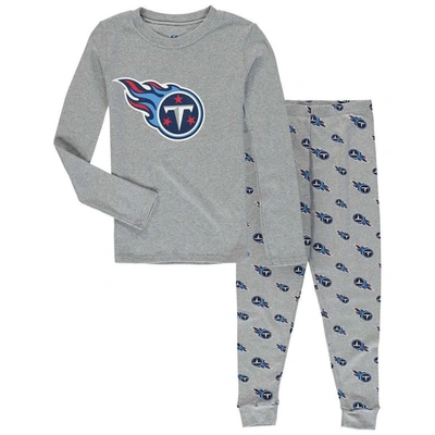 Shop Outerstuff Youth Heathered Gray Tennessee Titans Long Sleeve T-shirt & Pants Sleep Set
