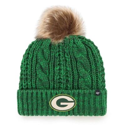 Shop 47 ' Green Green Bay Packers Logo Meeko Cuffed Knit Hat With Pom