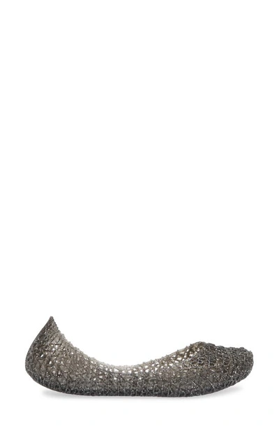 Shop Mini Melissa Campana Zigzag Flat In Black/black