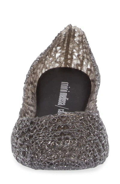 Mini Melissa Campana Zigzag Flat In Black/black