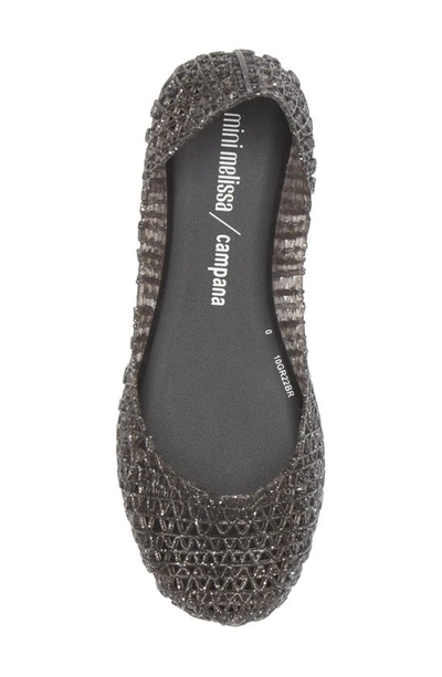 Mini Melissa Campana Zigzag Flat In Black/black