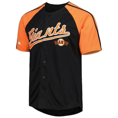 Shop Stitches Black San Francisco Giants Button-down Raglan Fashion Jersey