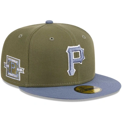Shop New Era Olive/blue Pittsburgh Pirates 59fifty Fitted Hat