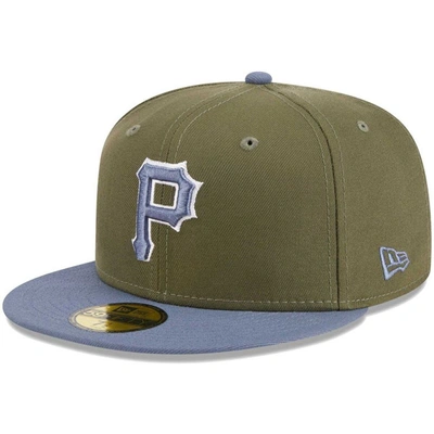 Shop New Era Olive/blue Pittsburgh Pirates 59fifty Fitted Hat
