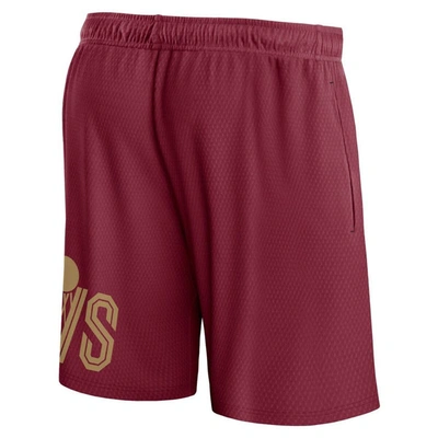Shop Fanatics Branded Wine Cleveland Cavaliers Free Throw Mesh Shorts In Burgundy