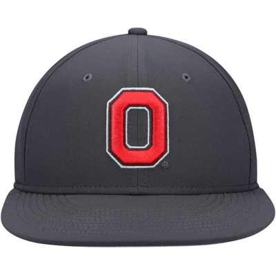Nike Anthracite Ohio State Buckeyes Aero True Baseball Performance Fitted Hat In Anthracite