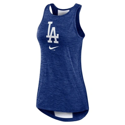 Shop Nike Royal Los Angeles Dodgers Right Mix High Neck Tank Top