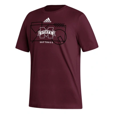 Shop Adidas Originals Adidas Maroon Mississippi State Bulldogs Locker Lines Softball Fresh T-shirt