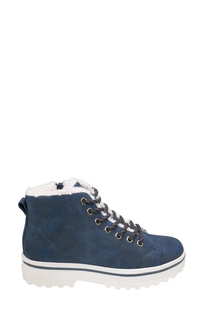 Shop Good Choice New York Justine Faux Shearling Lined Bootie In Navy