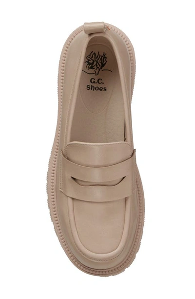 Shop Good Choice New York Platform Penny Loafer In Taupe