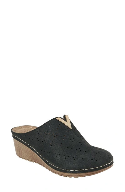 Shop Good Choice New York Camille Hardware Wedge Mule In Black