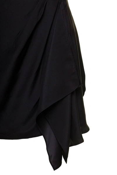 Gauge81 Himeji Draped Silk-satin Mini Skirt In Black