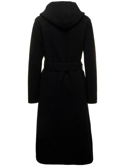 Shop Harris Wharf London Black Wrap Coat In Wool  Woma