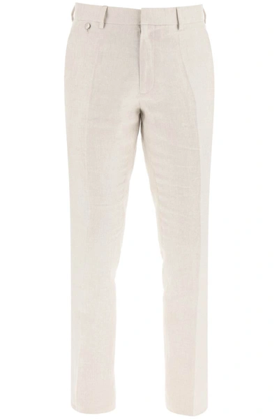 Shop Agnona Five-pocket Linen Pants In Beige