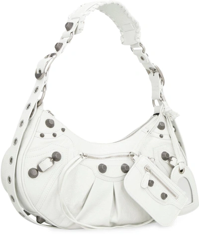 Shop Balenciaga Le Cagole Piccola Leather Crossbody Bag In White