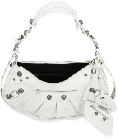 Shop Balenciaga Le Cagole Piccola Leather Crossbody Bag In White