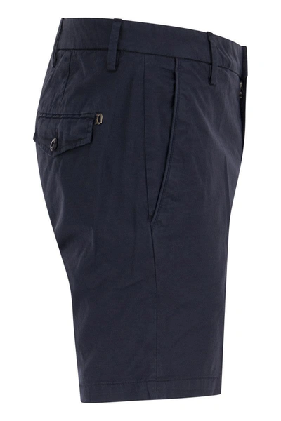 Shop Dondup Manheim - Cotton Shorts In Blue