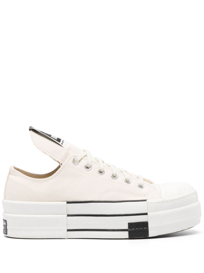 Shop Converse Neutral Oversized-tongue Platform Sneakers In Neutrals