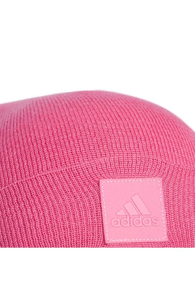 Shop Adidas Originals Rib Fold Knit Beanie In Pink Fusion